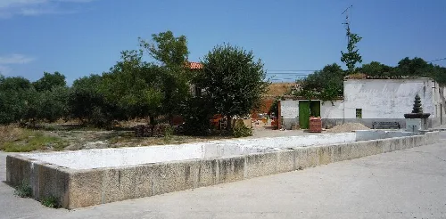 Stein-Tränke in El Gordo, Cáceres.