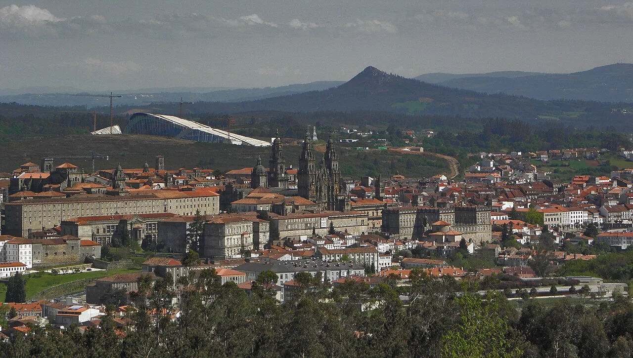 View of the city with cathedral and historic buildings.
