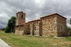 Stone church and tower at the Pandorado sanctuary, Riello.