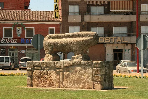 Steinernes Wildschwein in Toro, Zamora.