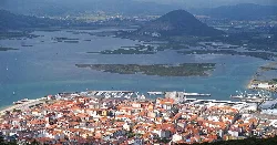 Aerial view of Santoña and its port from Monte Buciero.