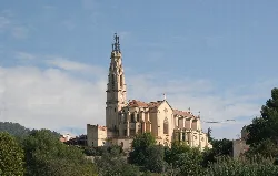 Sant Esteve church with tower and Gothic architecture in Castellar del Vallés.