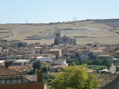 View of San Esteban Church and the village of Los Balbases.