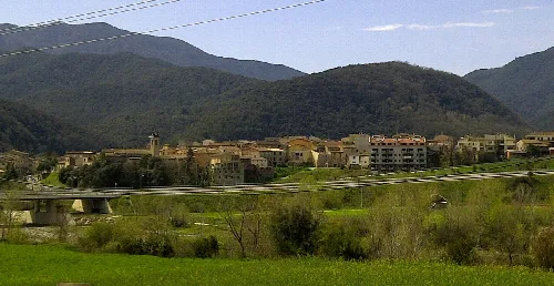 View of Sant Jaume de Llierca from Pla de Tapioles.