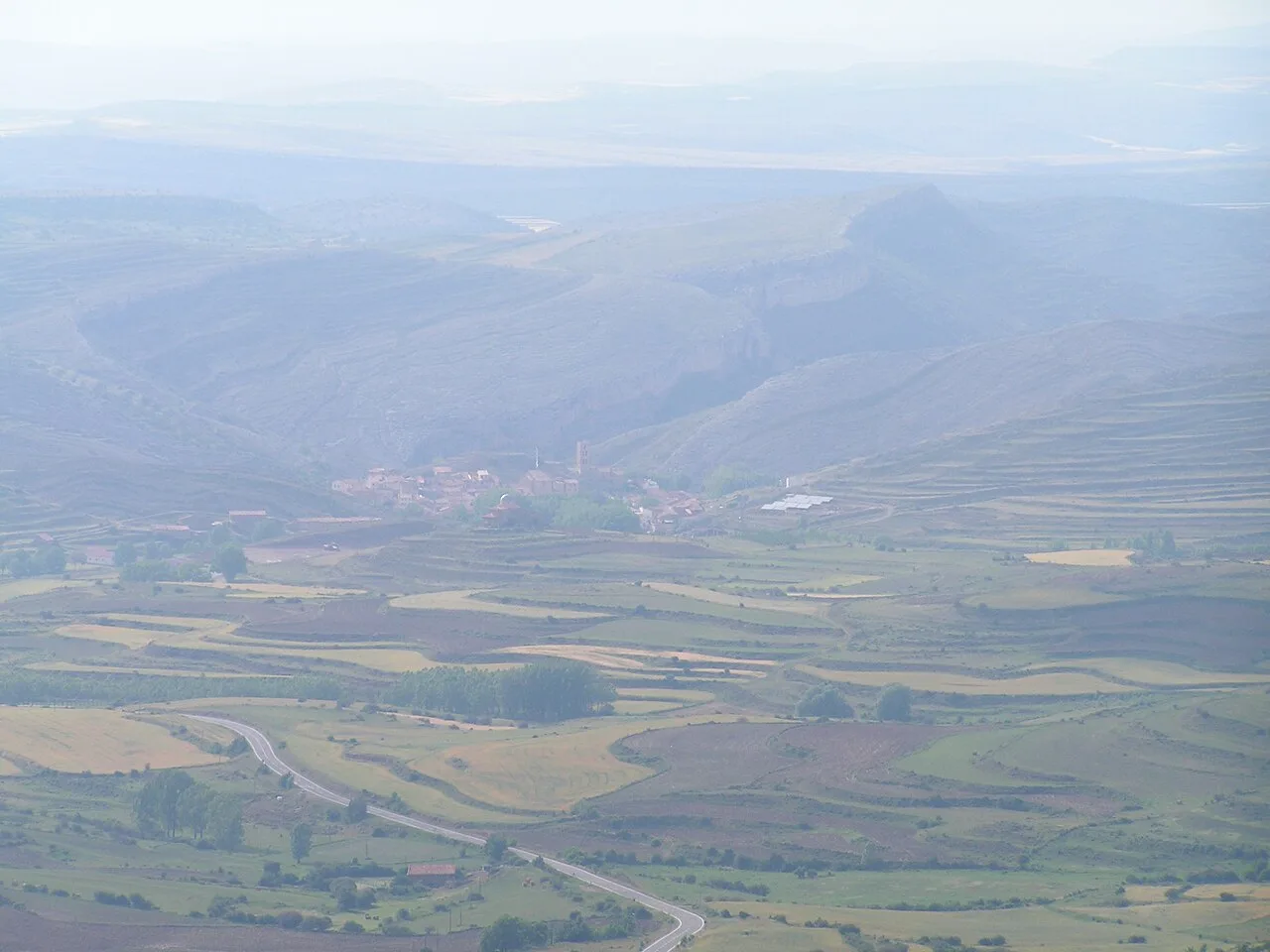 View of Villarroya de los Pinares from the Mirador de Villarroya