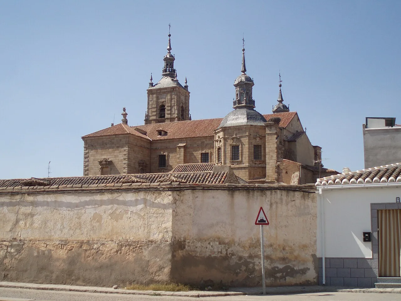 Main church of Orgaz with towers and domes in Toledo