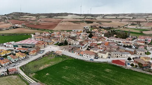 Aerial view of the village of Albillos