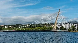 Cable-stayed bridge in Pontevedra.