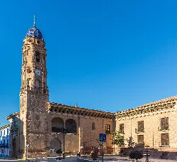 Palace with tower and clock in Morata de Jalón.