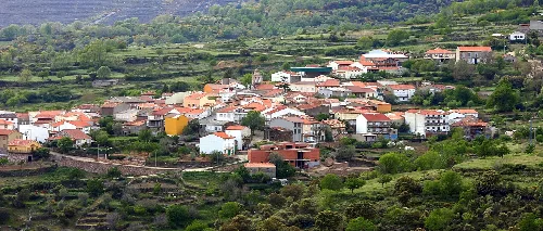 Vista del municipio de Monsagro, Salamanca, España.