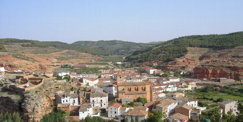 Vista aérea de la localidad aragonesa de Jaraba