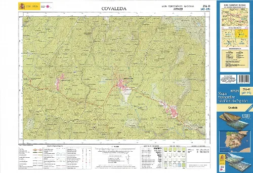 Fragmento 0316c2 del Mapa Topográfico Nacional de España del año 2013 a escala 1:25000 impreso y escaneado a 250 ppp. Se representa Covaleda.