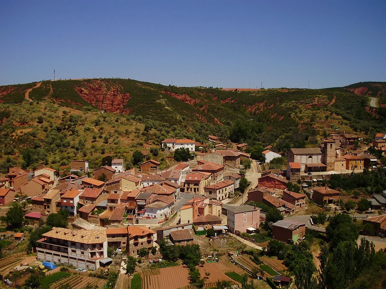 View of the village of Puebla de Valles, Guadalajara, Castile-La Mancha, Spain.