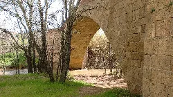 Stone arch bridge in a natural environment in Morata de Jalón.