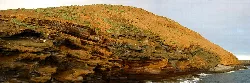 Layered rock formations at Yellow Mountain, Tenerife.