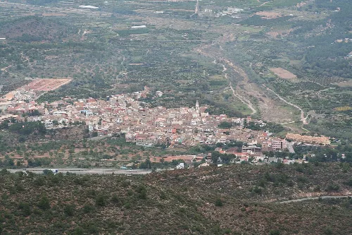 Foto aérea de la localitat d'Estivella
