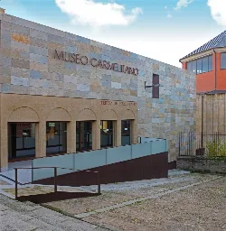Facade of the Carmelite Museum with stone walls and arched windows.