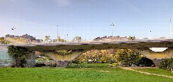 Puente con estructura moderna y decorativa en Alcalá de Guadaíra.