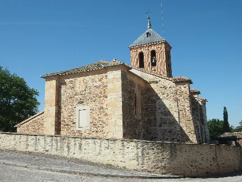 St. Cecilia's Church in Domingo García, Segovia (España). Rear view