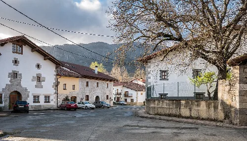Village houses in Irañeta, Navarre, Spain