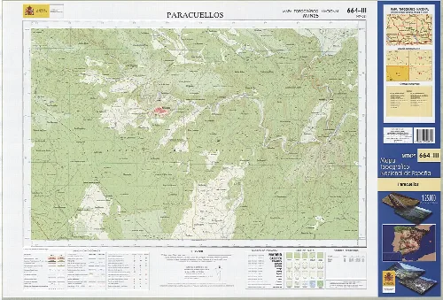 Fragmento 0664c3 del Mapa Topográfico Nacional de España del año 2006 a escala 1:25000 impreso y escaneado a 250 ppp. Se representa Paracuellos.