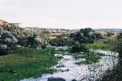 Bridge of the Tower over a river in Menasalbas, Toledo.