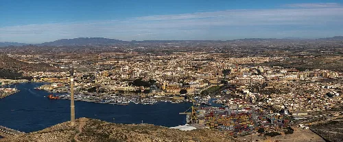 Panoramablick auf Cartagena vom Castillo de San Julián.