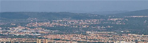 Städtische Landschaft in Marratxí mit Baugebieten und Verlust ländlicher Flächen.