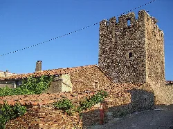Stone castle ruins in Villares de Yeltes.