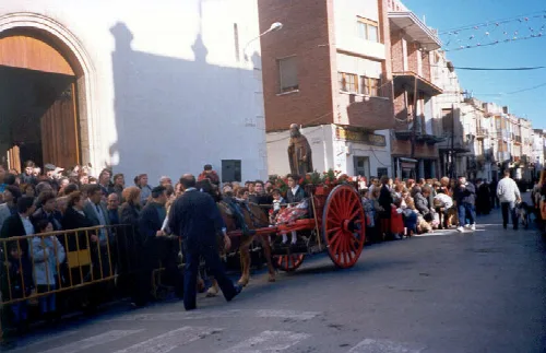 Plaça de l'Alcalde Cid i Cid in Santa Bàrbara, Montsià, on the feast day of Saint Anthony the Abbot, 1994
