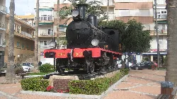 Dampflokomotive in einem Park in Águilas, Murcia.