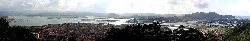 Panoramic view of marshes and bay in Cantabria.