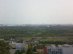 Panoramic view of Valencia city from a hill in El Puig.
