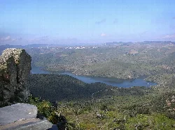 Landscape of the Duero River seen from a viewpoint in Vilvestre, Salamanca.