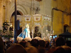 Prozession mit der Jungfrau der Schmerzen in Lorca, Murcia.