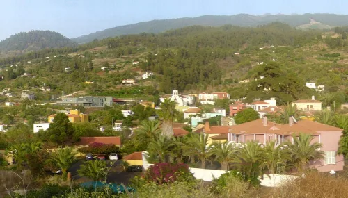 Panoramic view of Puntagorda (La Palma, Spain) from Miraflores lookout.