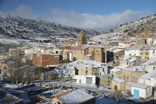 Snow view in Monterde de Albarracín
