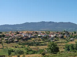 Panoramic view of the village and mountains in Guadalajara.