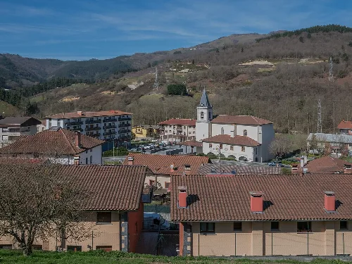 View of Ikaztegieta, Gipuzkoa, Basque Country, Spain