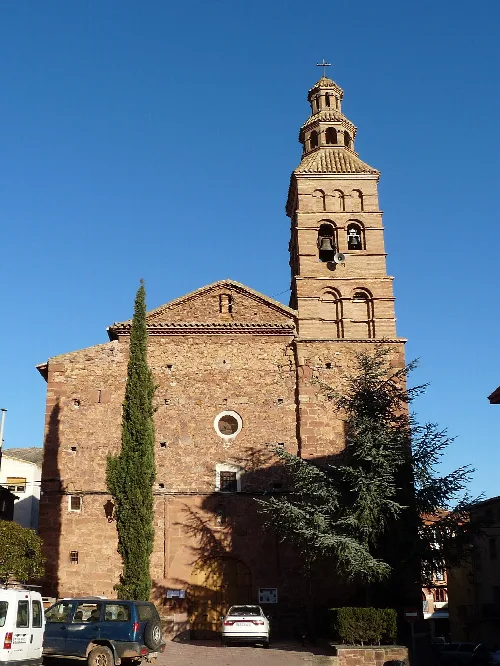 Santa Ana church with tower in Brea de Aragón.