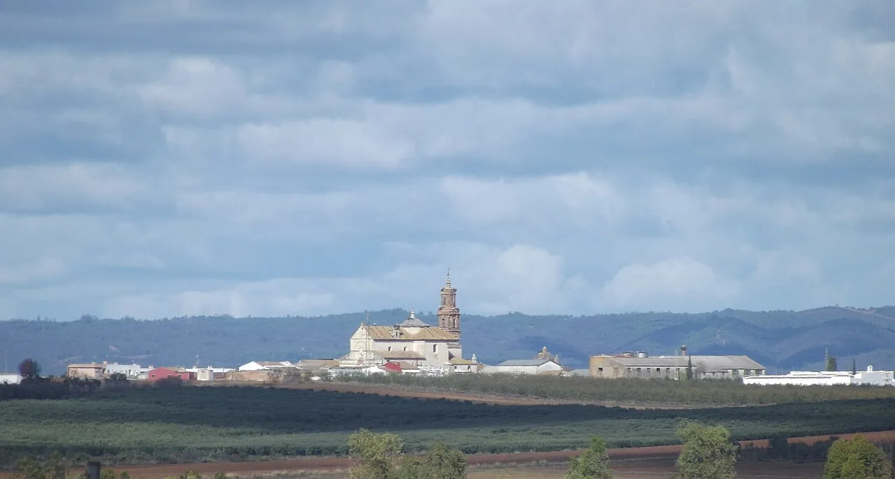Vista de Manzanilla (provincia de Huelva) desde el sur.