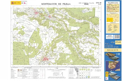 Fragmento 0373c3 del Mapa Topográfico Nacional de España del año 2010 a escala 1:25000 impreso y escaneado a 250 ppp. Se representa Montemayor de Pililla.