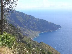 View of the coast and sea from the descent to Las Playas in El Pinar, El Hierro.