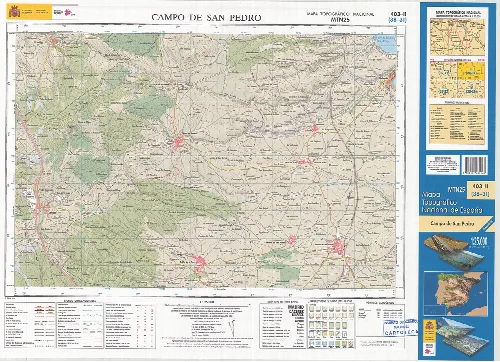 Fragmento 0403c2 del Mapa Topográfico Nacional de España del año 2014 a escala 1:25000 impreso y escaneado a 250 ppp. Se representa Campo de San Pedro.