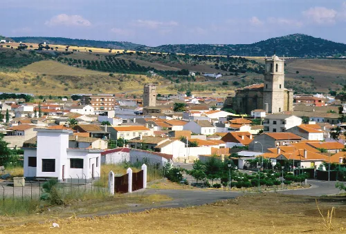 The village and its surroundings. Alcaudete de la Jara, Toledo, Castile-La Mancha, Spain