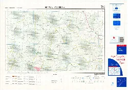 Señal de mapa topográfico con líneas y etiquetas de Nueva Carteya.