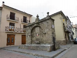Stone fountain in Plaza del Járiz in El Toro, Castellón.