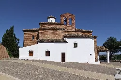 Virgin of the Pillar chapel in Alfaro, with white walls and tiled roofs.
