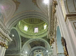 View of the central dome and nave of the church in Alcácer.