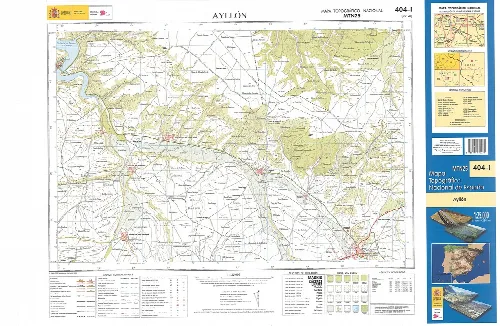 Fragmento 0404c1 del Mapa Topográfico Nacional de España del año 2009 a escala 1:25000 impreso y escaneado a 250 ppp. Se representa Ayllon.